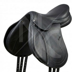 Silla de montar inglesa de cuero genuino, duradera y hecha a mano, con solapas acolchadas para las rodillas y armazón de madera. Productos de equitación inglesa de la India. - Product Image 2