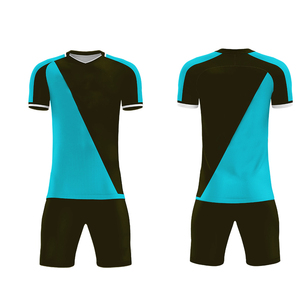 Conjunto de Camiseta de Fútbol de Manga Corta con Cuello en V para Hombre, Diseño de Bloques de Color, Transpirable, Uniforme de Poliéster Sublimado - Product Image 6