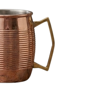 Tazas Metálicas de Cobre Puro para Cocina, Diseño Acanalado, Taza de Metal Pulido Brillante, Taza Julep para Beber Agua - Product Image 4