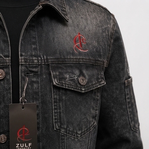 Veste en jean bleue pour homme, tissu en denim de coton de qualité supérieure, manches longues, fermeture à boutons, coupe confortable, vêtements décontractés pour l'extérieur, OEM - Product Image 5