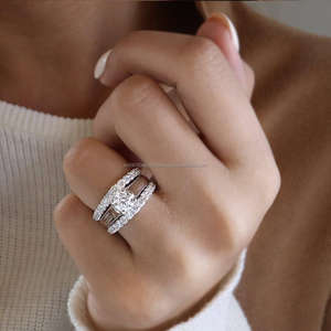 IGI/GIA Lab Grown Cut Diamond Vintage 14k jaune mariage/bague de fiançailles unisexe or blanc fin pour anniversaire fête-digne - Product Image 4