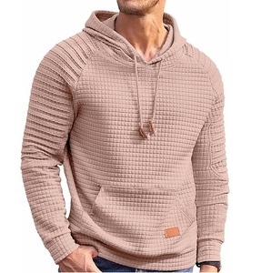 Sweat à capuche thermique en molleton gaufré tricoté en coton épais déchiré, qualité supérieure, coupe oversize, pour l'automne - Product Image 6