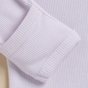 Body de manga larga de elastano de bambú orgánico de primera calidad-Lavender Fog - Product Image 5