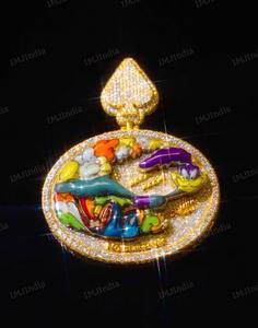 Pendentif personnalisé Iced Road Runner : Argent sterling 925 Moissanite Dessin animé - Product Image 1