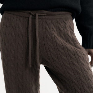 Men's <b>Wool</b> Knitted Straight Leg <b>Pants</b> With Drawstring Elastic Waist Winter Casual Trousers - Product Image 4