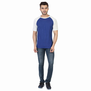 Men's <b>Raglan</b> <b>Sleeve</b> <b>T</b>-<b>Shirt</b> Solid Color O-Neck Regular Fit <b>T</b>-<b>Shirt</b> Casual Style Tee Knitted Cotton Short <b>Sleeve</b> Contrast Trim - Product Image 4