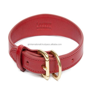 Collar de perro de cuero con hebilla Collar de perro adorable lindo acolchado de cuero genuino económico personalizado - Product Image 2