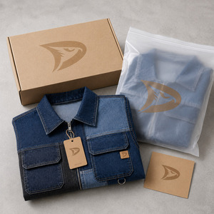 เสื้อกั๊กยีนส์สีดำแบบไม่มีแขน แต่งโลโก้ได้ สำหรับผู้ชาย สีพลัมเข้ม เสื้อผ้าสตรีทแวร์พรีเมียม - Product Image 5