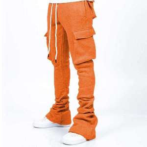 Joggers cargo empilés personnalisés pour hommes en coton épais French Terry, multi-poches, style streetwear, pantalon de survêtement Y2K, mode OEM ODM - Product Image 2