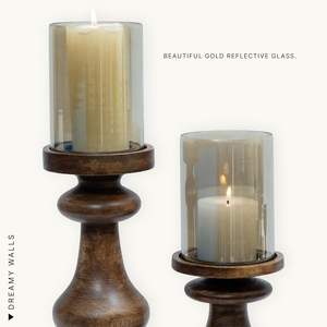 Portavelas de Madera de Mango Vintage, Adornos Artesanales de Lujo Románticos Retro Personalizados - Product Image 6