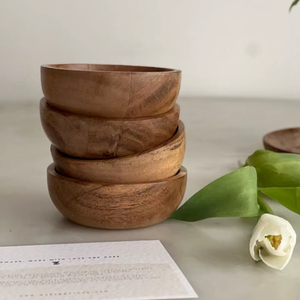 Tazón de Madera para Ensalada, Fruta, Refrigerios, Cereales, Sopa, Tazón para Servir Alimentos - Product Image 1