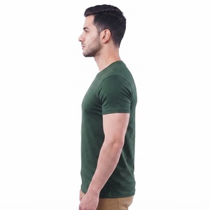 T-shirt vert à manches courtes pour homme, 100 % coton, col rond, coupe ample, jersey décontracté, tissu peigné anti-boulochage, 120 g - Product Image 6