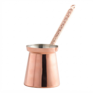 Wholesale Handmade Copper Turkish Coffee Pot Custom Logo Tin-Lined Cezve Ibrik Stovetop Greek Arabic Briki Coffee <b>Maker</b> - Product Image 1