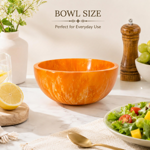 Tazón de Resina de Color Vainilla Hecho a Mano, Ecológico, de Grado Alimenticio, con Patrón en Espiral, Clásico para la Mesa de Cocina, para Frutas y Ensaladas - Product Image 5