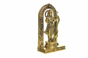 Ídolo del Dios Ram de Latón Hecho a Mano, Escultura Religiosa Enmarcada, Artesanía Tradicional para Exhibición en Mesa - Product Image 4