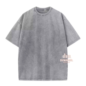 T-shirt oversize streetwear urbain pour homme en coton épais, effet vintage, avec logo personnalisé - Product Image 1