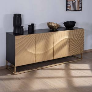 Vandana Crystal Vision 4-door <b>sideboard</b> in metal and solid wood - Product Image 5