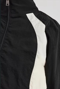 Women's Black <b>White</b> Color Blocked Sporty <b>2</b> <b>Piece</b> Tracksuit <b>Set</b> Full Sleeve Loose Fit Zipper Drawstring Pants All Seasons Wear - Product Image 4