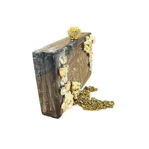Clutch bag Hand Bag Acrylic Clutch for Women Bridal Clutch with Removable Gold Chain Strap Marble Purse Floral Clutch Bag For - Product Image 3