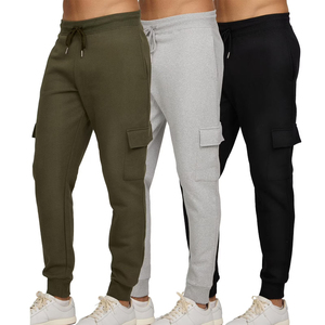 Men jogger trouser New Fashion Casual Clothes Fleece Custom Cargo Buttons Men's Fleece Sweatpants <b>Pants</b> Trousers for Men - Product Image 5