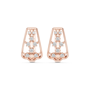 14K Rose Gold Round Lab-Grown Diamond Drop Earrings for Women Office Wear Earring New Grown Diamond - Product Image 3