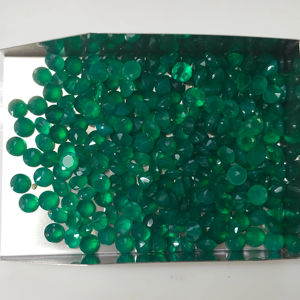Onyx vert naturel 4 mm, taille brillant ronde, qualité supérieure, pierre précieuse en vrac pour la fabrication de bijoux, provenance Red Mountain Gems - Product Image 1