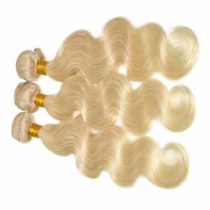 Extensiones de Cabello Indio Rubio Ondulado Virgen Doble Trama Tejido a Máquina 3 Piezas - Product Image 1