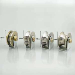 Système de roulettes pour porte coulissante moderne en acier inoxydable, mécanisme durable et à roulement fluide pour quincaillerie de villa et appartement - Product Image 2