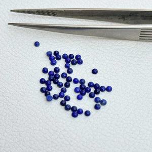 Cabochon rond et plat Lapis Lazuli naturel de 2mm pierre précieuse calibrée en vrac pour la fabrication de bijoux pierre semi-précieuse polie faite à la main - Product Image 2