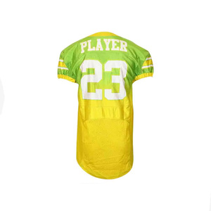 Camiseta de Fútbol Americano para Hombre, Cuello en V, Manga Corta, Verde y Amarillo, Malla Sublimada, Transpirable, Número de Equipo 23 - Product Image 2