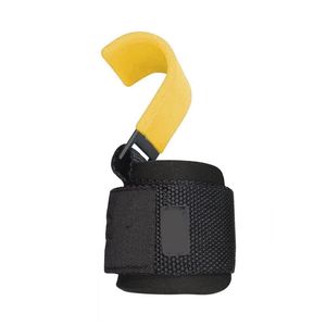 Crochets de musculation réglables antidérapants en néoprène jaune avec sangles de poignet rembourrées pour support de préhension en powerlifting OEM - Product Image 3