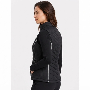 <b>Women</b> Knitted Puffer Vest Insulated Quilted <b>Sleeveless</b> <b>Coat</b> Full Zip Front Soft Warm Filling Breathable Eco-Friendly Stand - Product Image 3