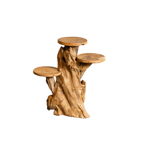 ARTERRA Support de Présentation en Bois Massif Artisanal Rustique en Racine de Teck Bio de Luxe pour Décoration Intérieure/Extérieure pour Diwali - Product Image 1
