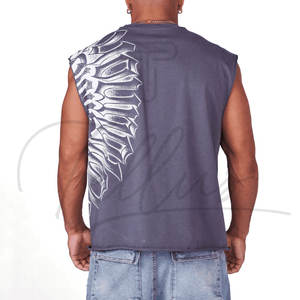 Débardeur d'entraînement personnalisé pour hommes – Coton épais, coupe ample, sans manches, style décontracté 2026 - Product Image 3