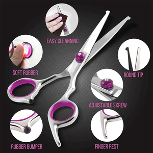 Tijeras de Peluquería Profesionales de Acero Inoxidable para Mezclar y Cortar Cabello, Kit de Accesorios para Barbería - Product Image 4