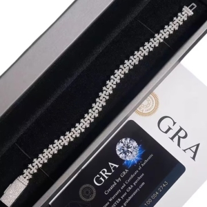 VVS Moissanite <b>Cross</b> Link <b>Bracelet</b>, 925 <b>Silver</b> <b>Cross</b> <b>Bracelet</b>, Real Moissanite Tennis <b>Bracelet</b>, Hip Hop Luxury Jewelry, OM GEMS - Product Image 3
