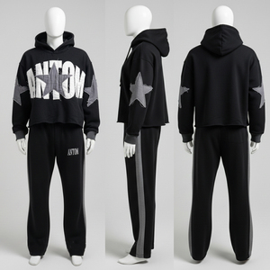 Vente en gros pour fabricants : Sweat à capuche unisexe personnalisé en molleton de coton, grande taille, style streetwear hiver, avec broderie appliquée - Product Image 2