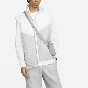 URBANGAZER INDUSTRIES <b>Men's</b> <b>White</b> Quilted Stand Collar Zipper <b>Vest</b> Casual Winter Outerwear Waterproof Windproof Solid Color - Product Image 2