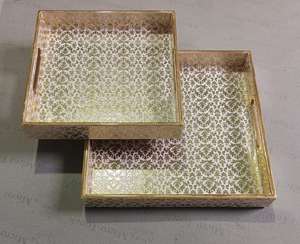 Designer Eco-Friendly Durable <b>Wooden</b> Serving Tray for Weddings and Hotels - Product Image 3
