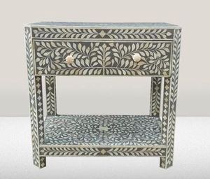 Contemporary Bone Inlay Side Table With Premium Decorative Finish And Handcrafted Wooden Structure - Product Image 3