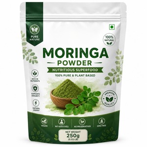 Poudre de feuilles de Moringa 100% pure et naturelle de qualité supérieure, qualité alimentaire, emballage de 250g pour la santé et le bien-être général - Product Image 1