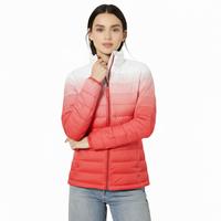 Doudoune légère personnalisée pour femme grande taille, col montant, imperméable, respirante, fermeture éclair, broderie sur toile