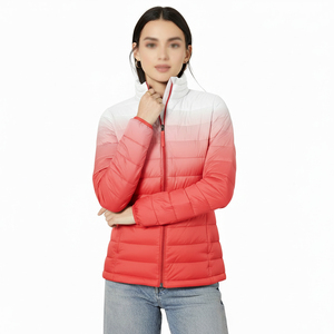 <b>Lightweight</b> <b>Jacket</b> With Stand Collar Custom <b>Womens</b> Plus Size Puffer Coat Winter Puffer <b>Jacket</b> Zipper Closure Nylon Fabric - Product Image 1