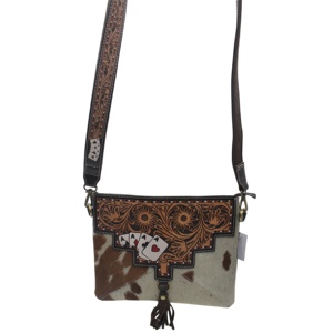 กระเป๋าหนังวัวแท้ทรงตะวันตกแบบสะพายข้างขนาดใหญ่พร้อมพู่ห้อยตกแต่ง สไตล์ลำลอง - Product Image 1