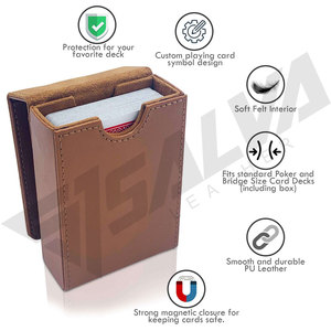 PU Leather <b>Playing</b> <b>Card</b> Holder Mini Pocket Business <b>Card</b> Case Wallet Magnetic Name <b>Card</b> Holder - Product Image 4
