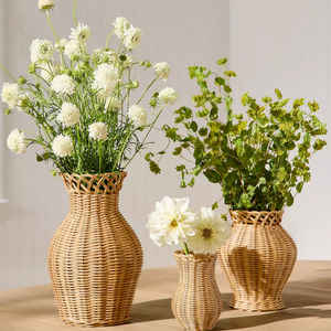 Floreros contemporáneos de ratán natural, jarrones de mimbre para decoración del hogar, decoración de mesas de boda, de Vietnam. - Product Image 5
