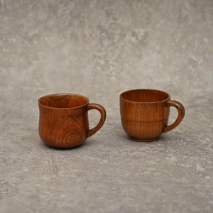 Tasse à thé en bois de jujube naturel fait main, tasse à café, chopes à bière en bois pour boire du thé, du café, du vin, de la bière, tasse en bois avec poignée - Product Image 2