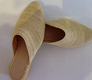 Chaussures marocaines en raphia, pantoufles en raphia, cadeau d'anniversaire, pantoufles traditionnelles en raphia, babouches en raphia, raphia fait main - Product Image 1