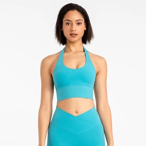 Custom Color OEM Service With Own Design Premium Quality Easy To Wear Latest Simple Halter Neck Sports Bra - Product Image 3