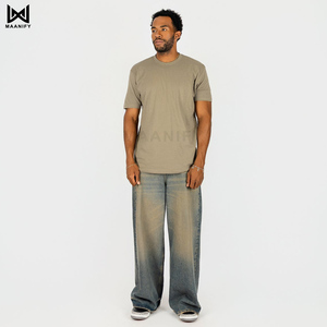 Camiseta Gris de Alta Calidad para Hombre, Personalizable con Logotipo, Cuello Acanalado Grueso, Estilo Urbano, Algodón, Fabricante MAANIFY - Product Image 2